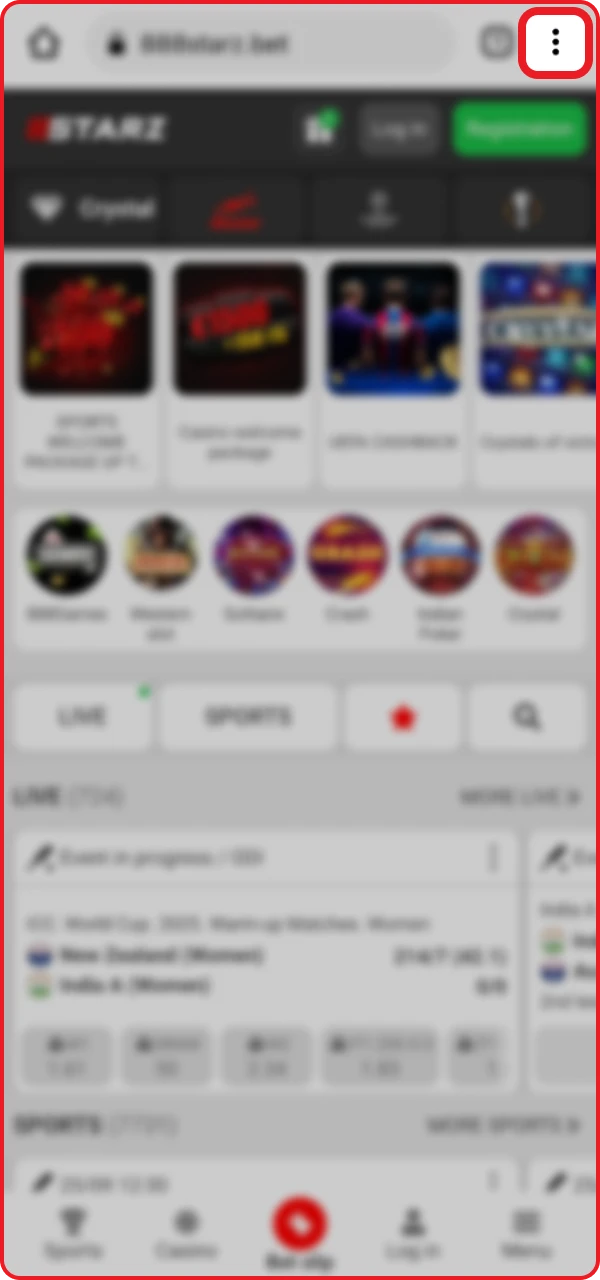 Open the browser menu on your phone to add the Astronaut game.