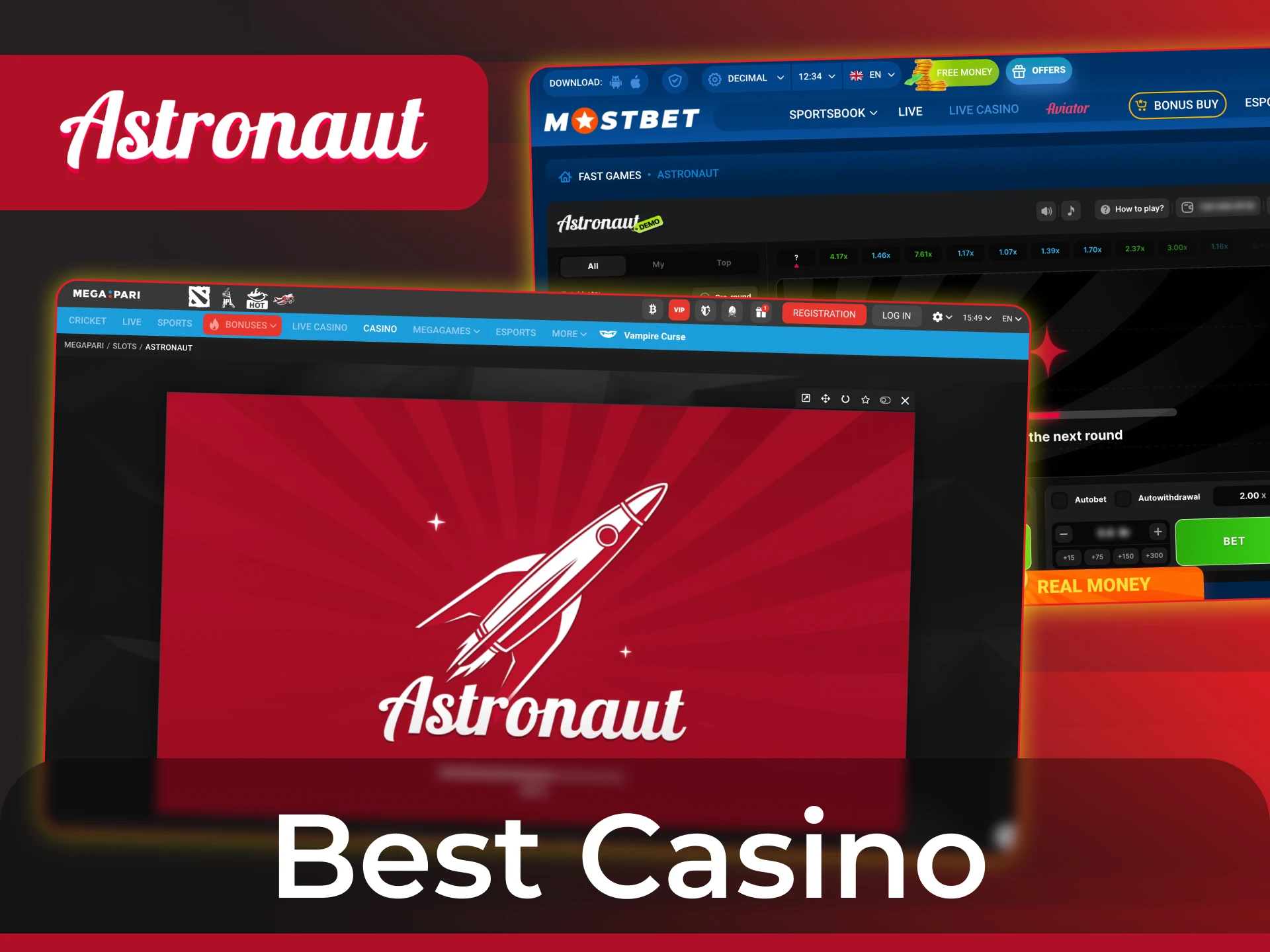 Choose the best online casino to play Astronaut.