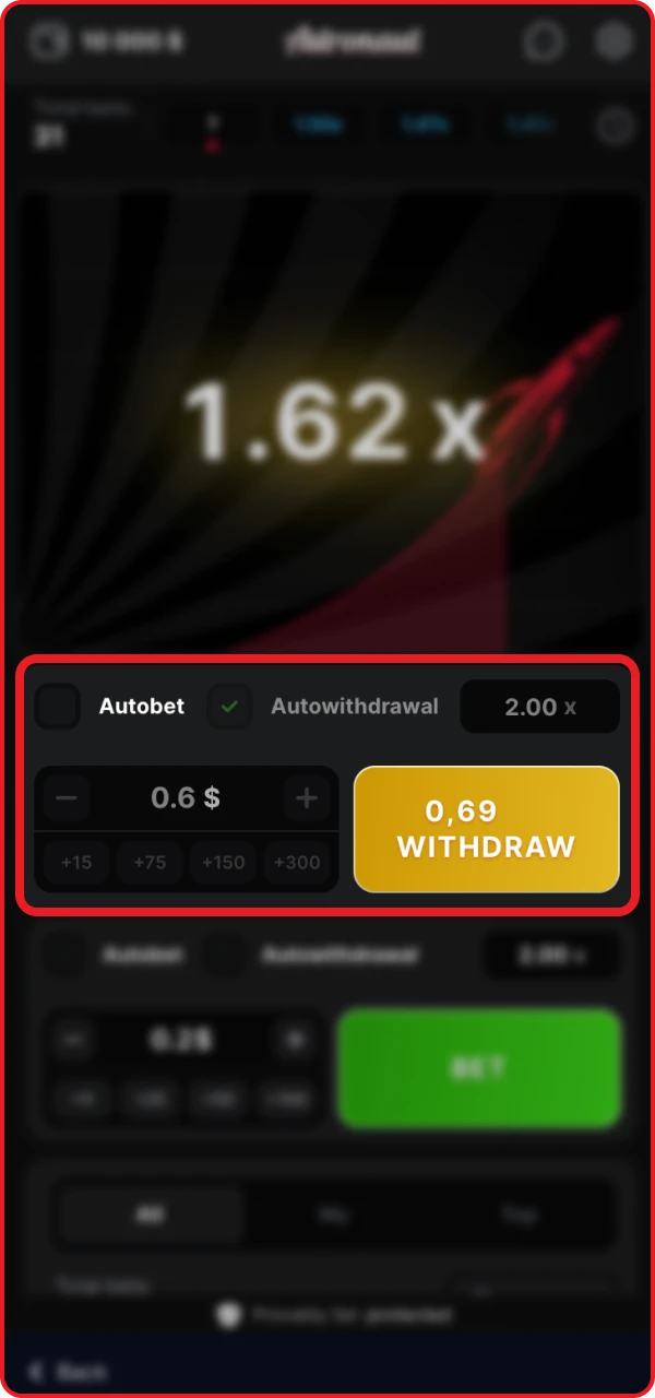 Withdraw your winnings in the Astronaut game at the online casino.