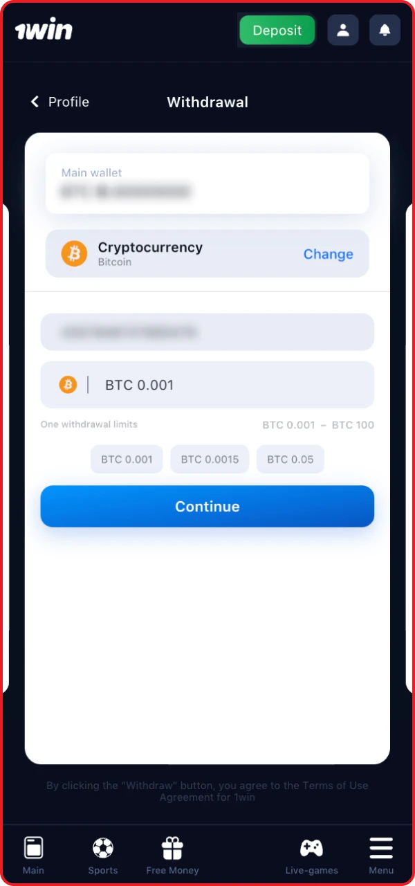 Fill in all the required data and forms and confirm the withdrawal.
