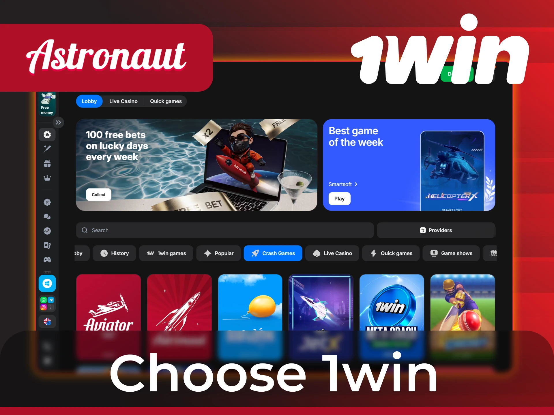 Play Astronaut game at 1win using these platform benefits.