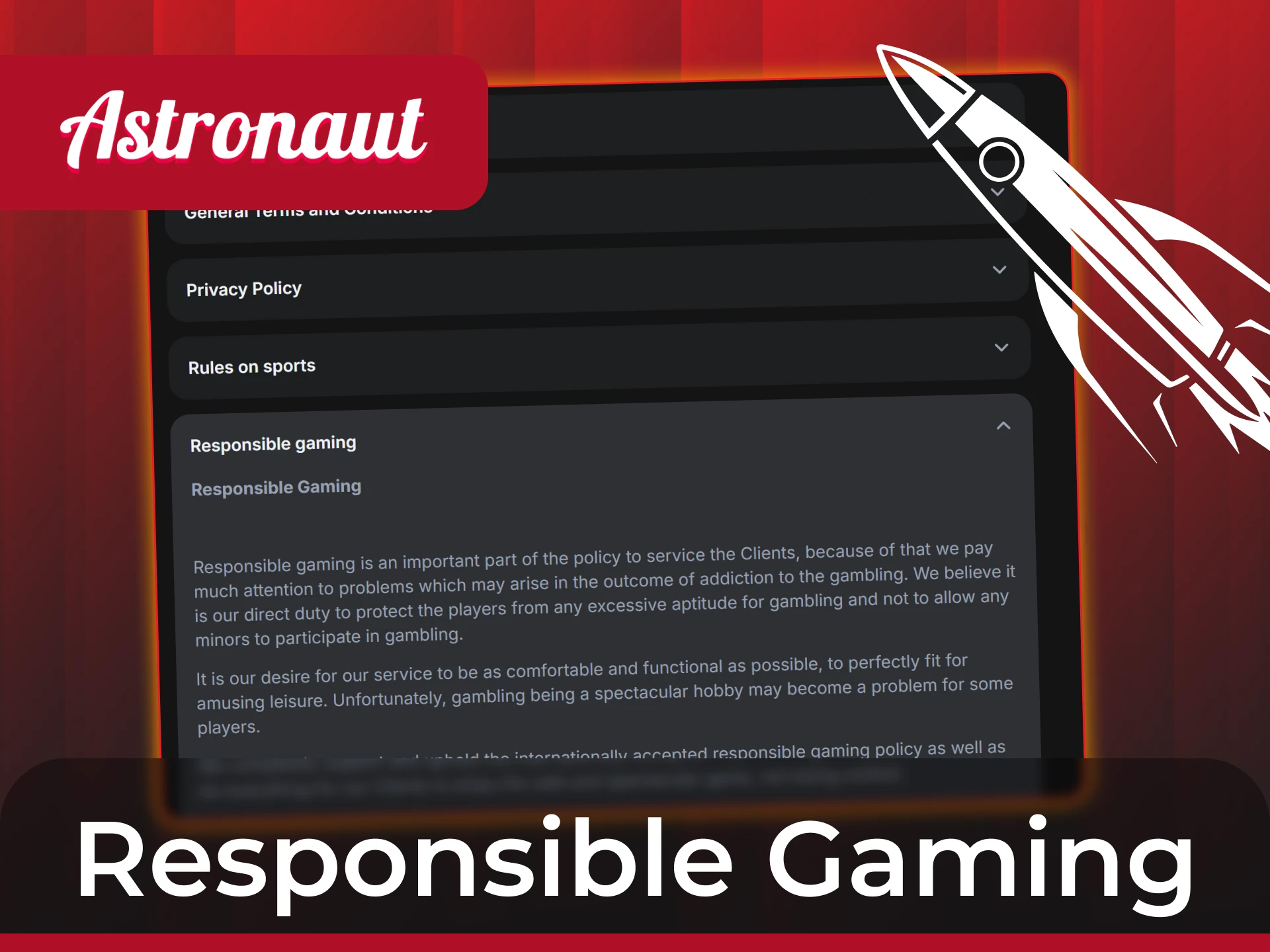 Follow 1win instructions to stay safe and responsible playing Astronaut game.