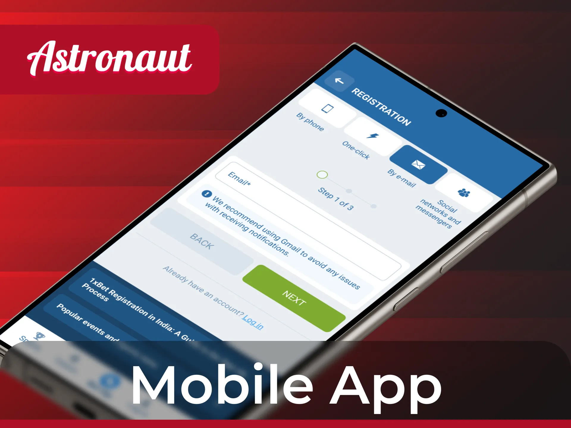 Follow the steps on How to Register in Astronaut Crash Game via Mobile App easily.